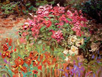 Garden With Peonies by David Arathoon