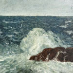 Waves Against the Rocks by David Arathoon