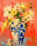 Daisies in Delft  by David Arathoon